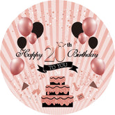 Lofaris Rose Gold Balloons Happy 20Th Birthday Round Backdrop